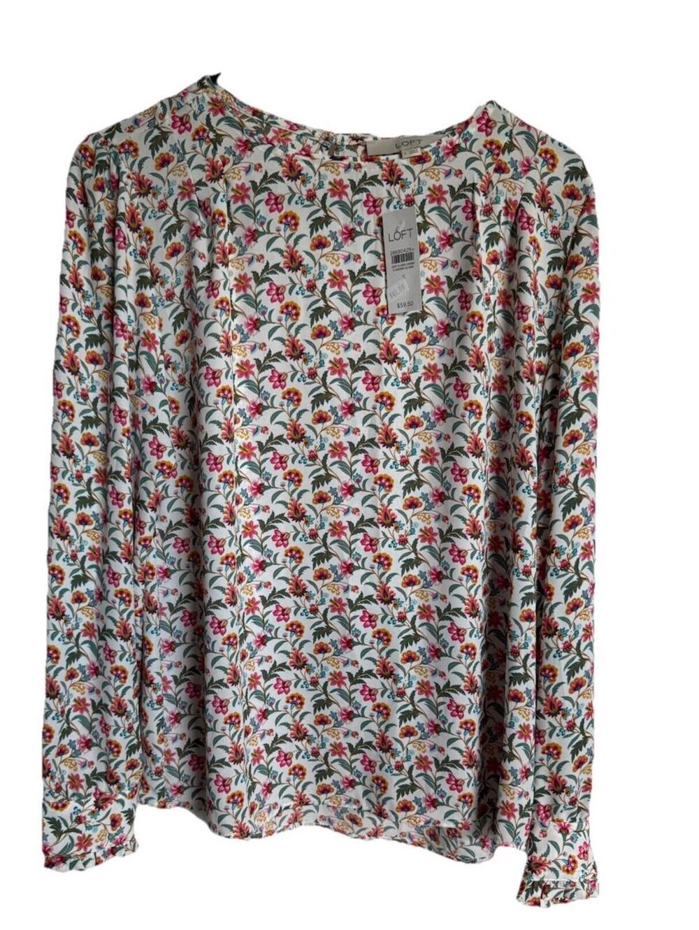 Loft Floral Blouse Size Small New With Tags Workwear